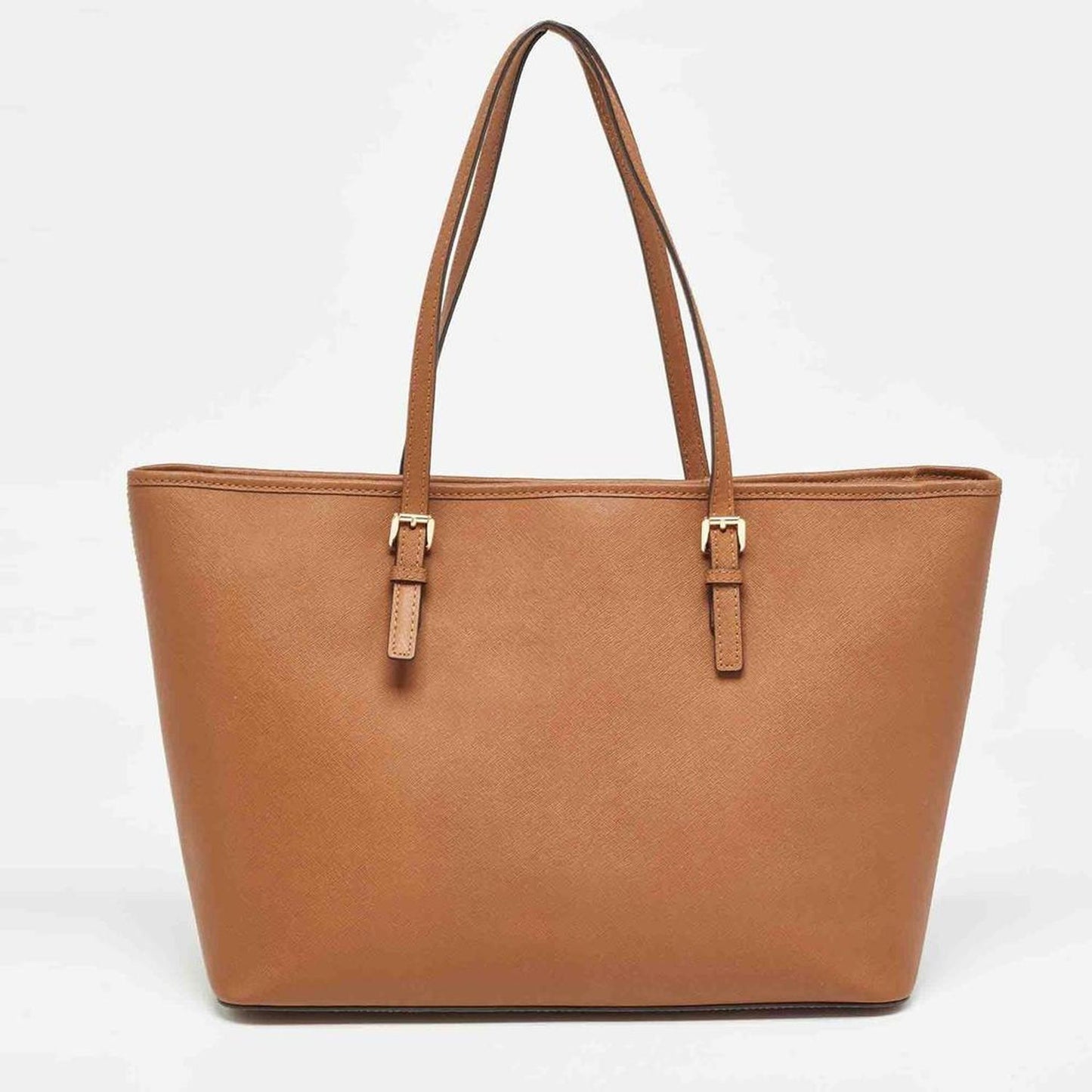 Michael Kors Brown Saffiano Leather Large Jet Set Travel Tote