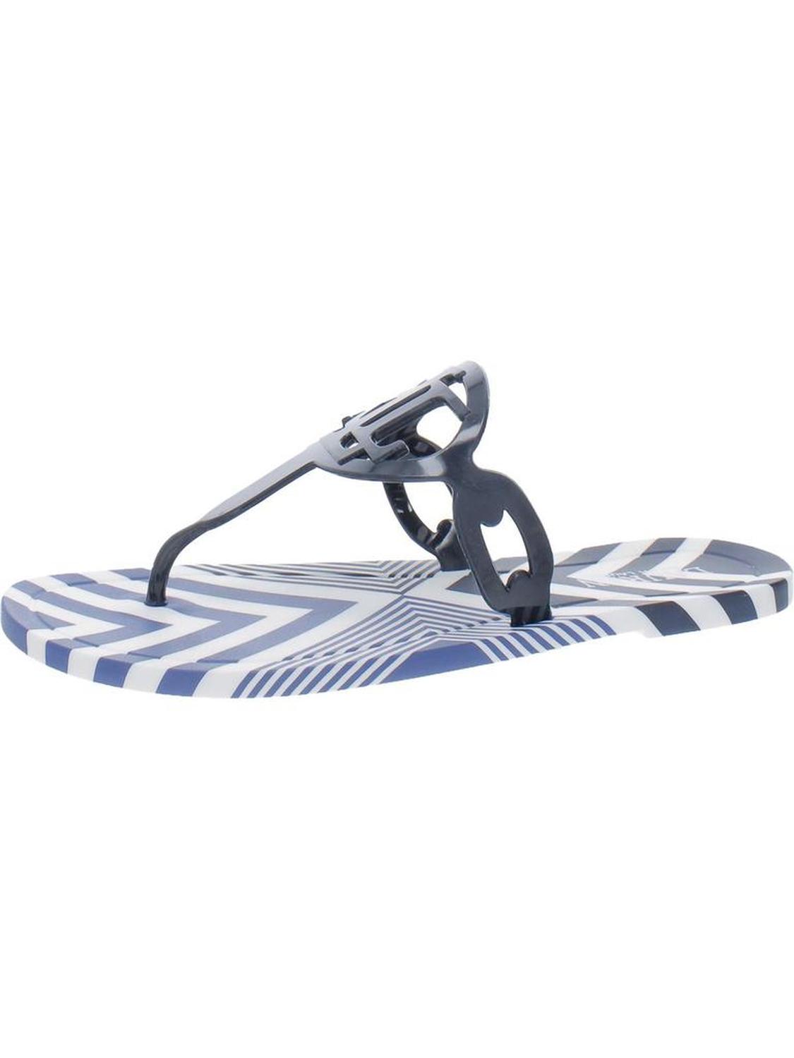 Audrie Womens Floral Print Jelly Thong Sandals