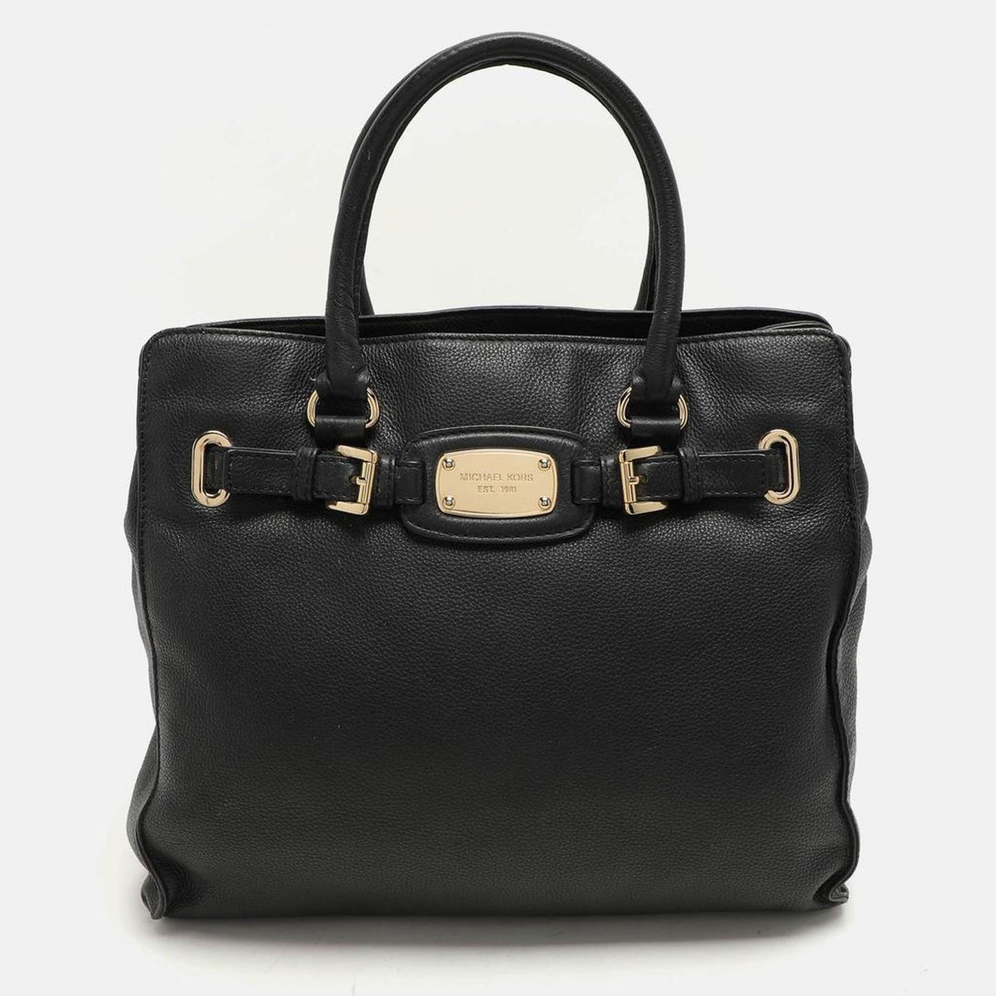 Black Leather Large Hamilton North South Tote