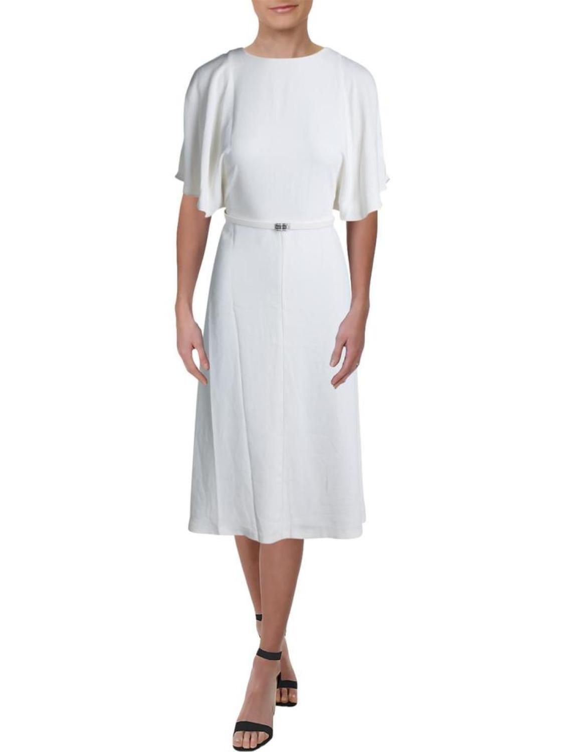 Fayola Womens Split Sleeves Midi Cocktail Dress