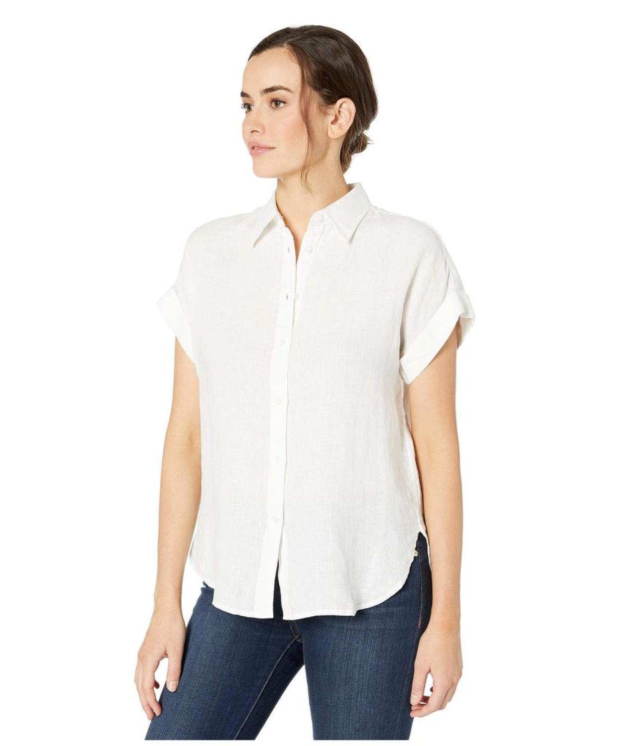 Linen Dolman-Sleeve Shirt