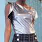 Xena Metallic Top In Silver