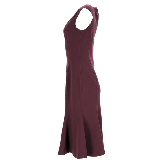 Michael Kors Midi Trumpet Dress in Burgundy Wool