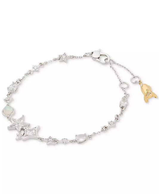 COSMOS Two-Tone Cubic Zirconia & Stone Star Flex Bracelet