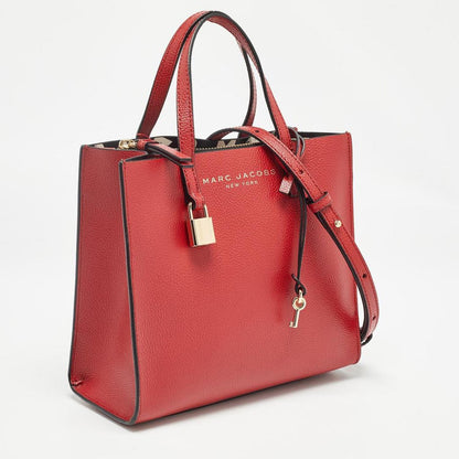 Marc Jacobs Red Leather Mini Grind Tote