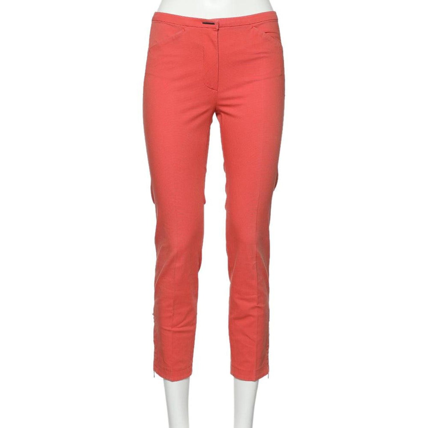 Coral Pink Cotton Tapered Leg Pants S