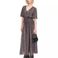 MICHAEL Women's Snake-Print Smocked Maxi Dress