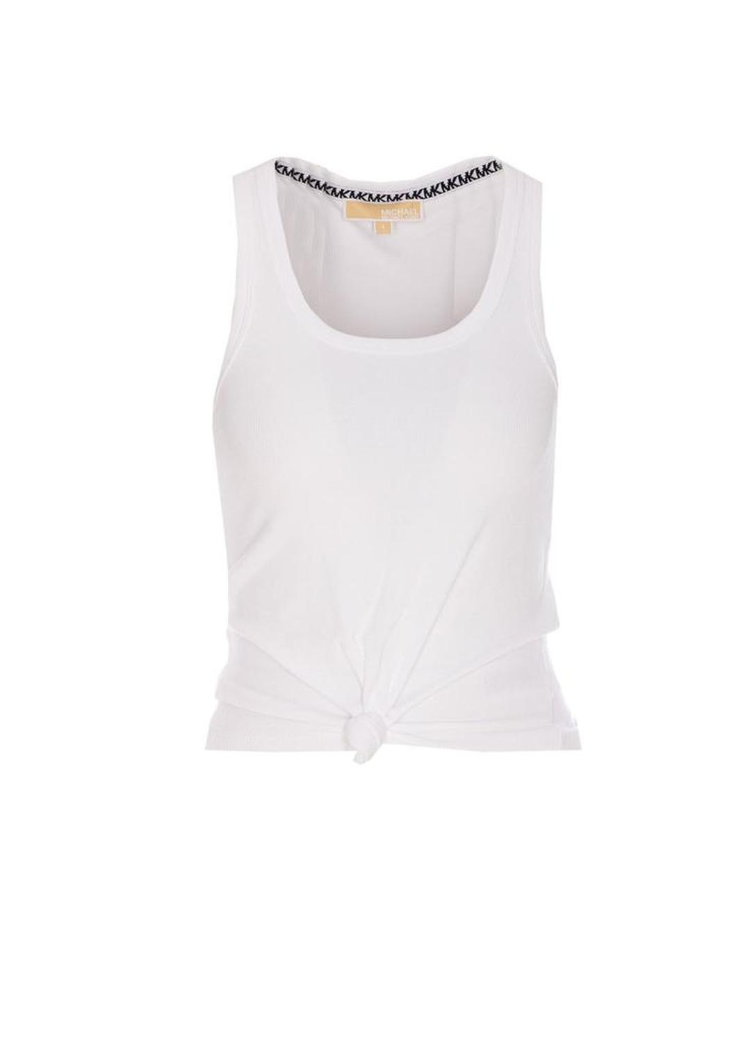 Michael Michael Kors Tie-Front Ribbed Stretch Knit Tank Top