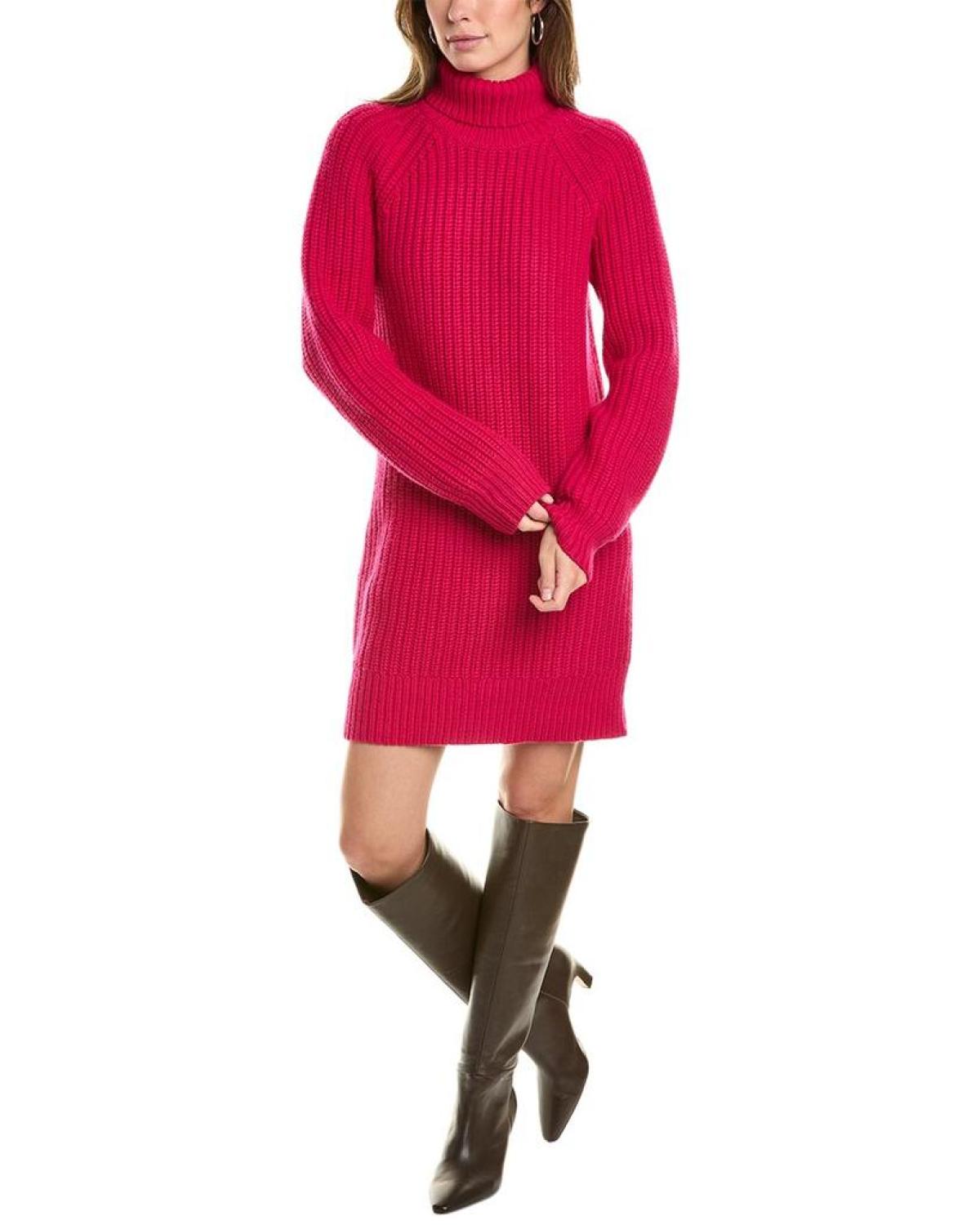 Michael Kors Collection Shaker Turtleneck Cashmere Dress