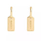 Gold-Tone Signature Stitched Hangtag Charm Huggies Earrings