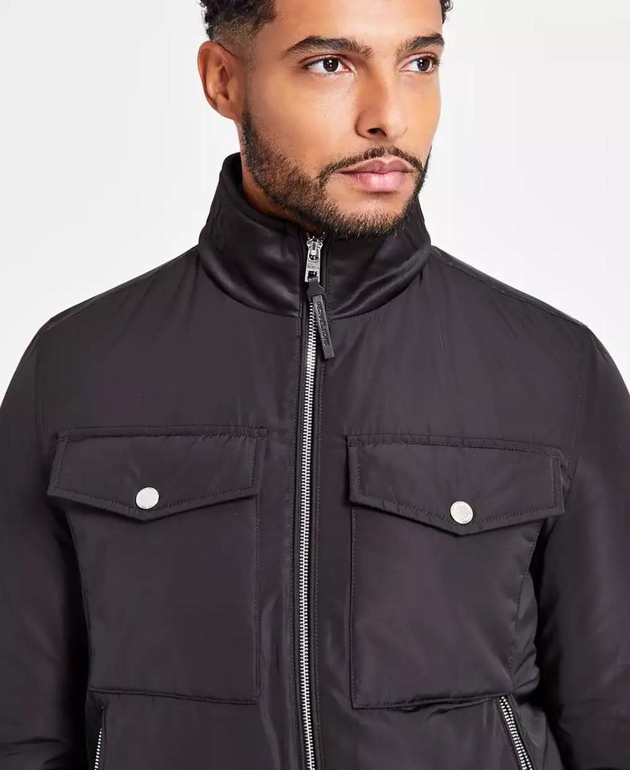 Men's Quilted Full-Zip Biker Jacket