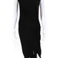 Michael Kors Collection Womens Jersey Knit Drape Ruffle Hi-Low Black Dress