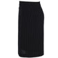 Max Mara Striped Knee-Length Skirt in Black Cotton