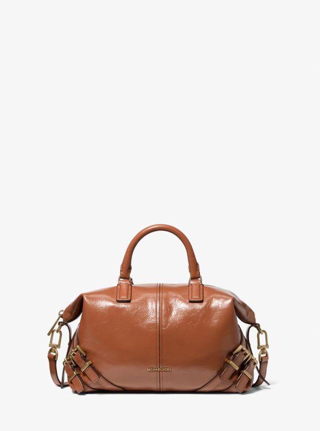 Darrington Small Crackled Leather Satchel