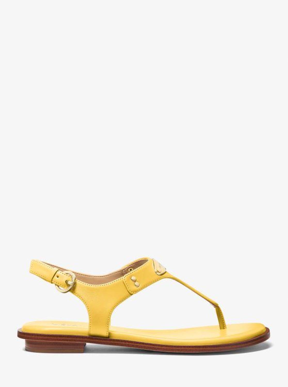 Logo Plate T-Strap Sandal