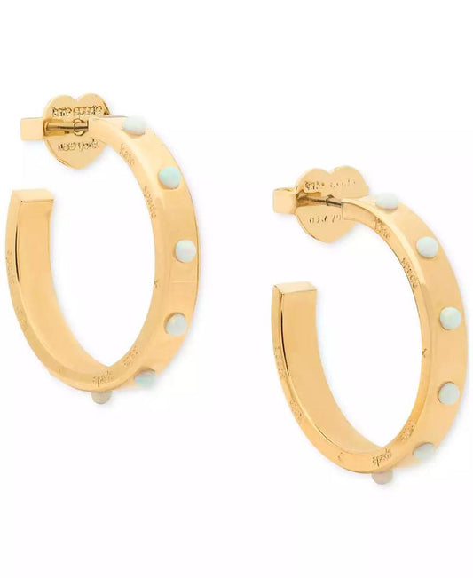 Set In Stone Gold-Tone Hoop Earrings