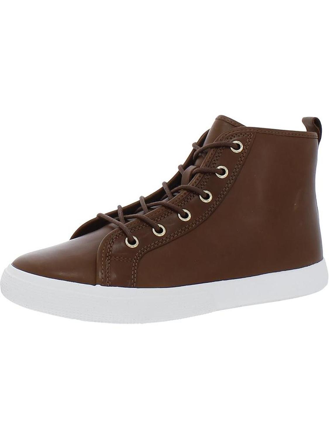 Jinger Womens Leather Fashion High-Top Sneakers