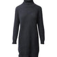 Michael Michael Kors Ribbed-Knit Turtleneck Mini Dress in Black Nylon