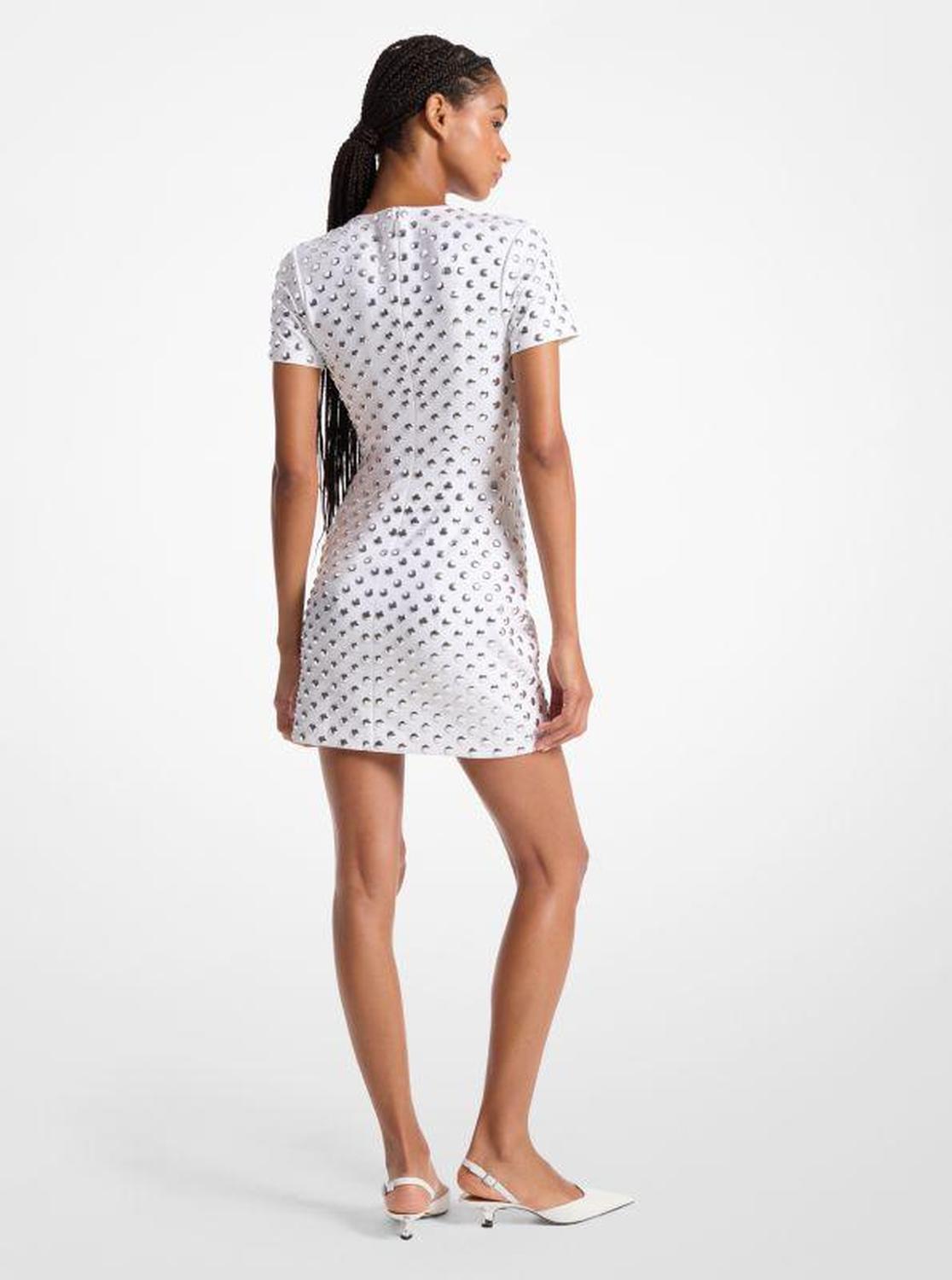 Embellished Polka Dot Scuba Dress