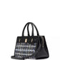 Deco Plaid Tweed Satchel Bag