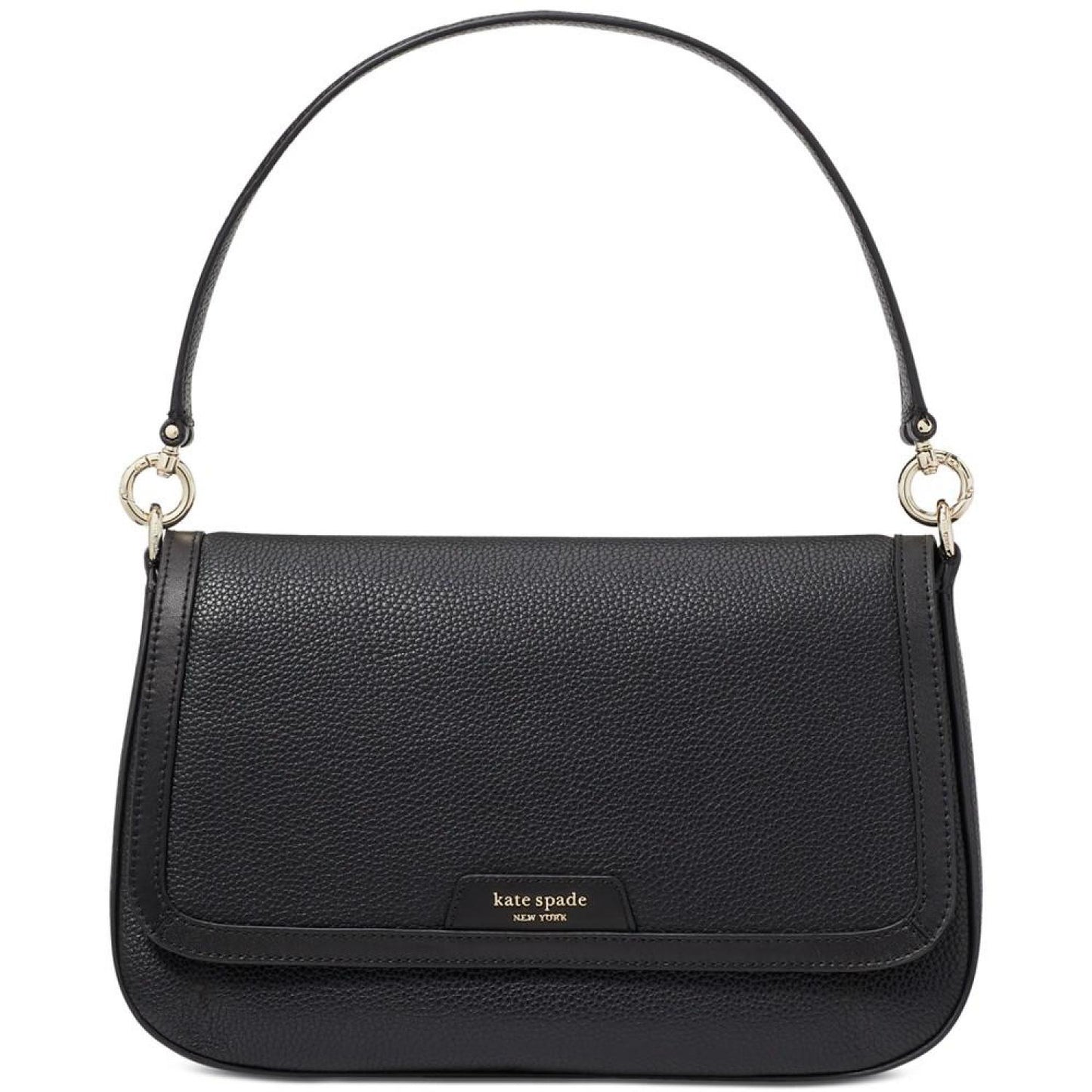 Hudson Pebbled Leather Flap Small Shoulder Bag