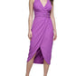 Womens Plunging Mid-Calf Midi Dress