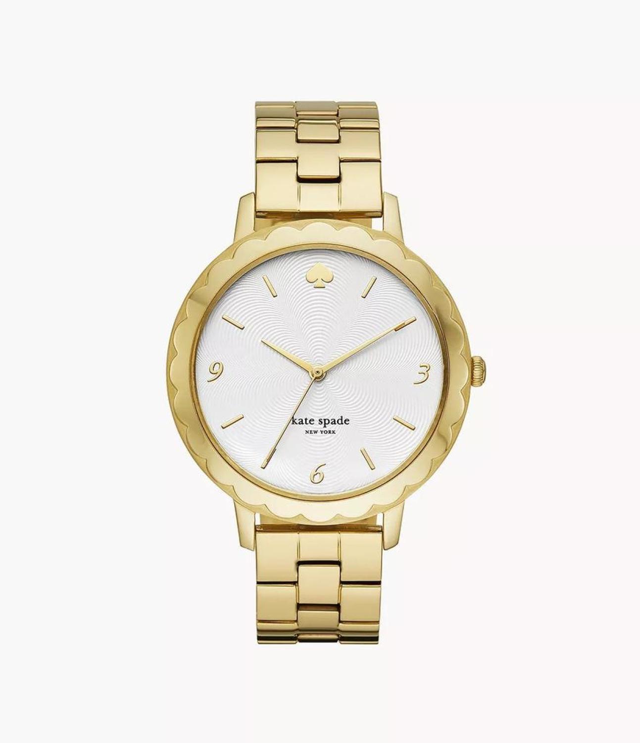 Kate Spade Women's Morningside Three-Hand, Gold-Tone Stainless Steel Watch