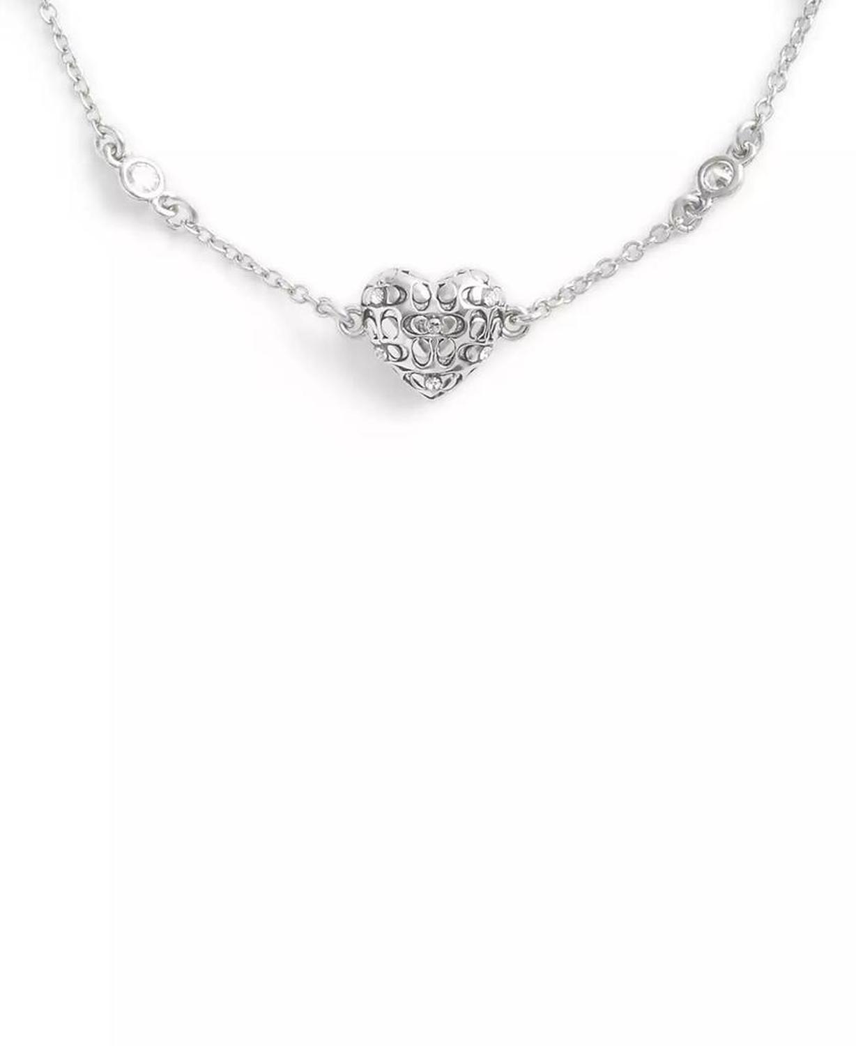 Cubic Zirconia Signature Quilted Heart Slider Bracelet