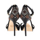 Michael Kors Embellished Open-toe High Heel Sandals in Black Leather