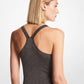 Ribbed Metallic Stretch Viscose Bodysuit