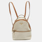 Michael Kors Brown/white Signature Coated Canvas And Leather Valerie Backpack