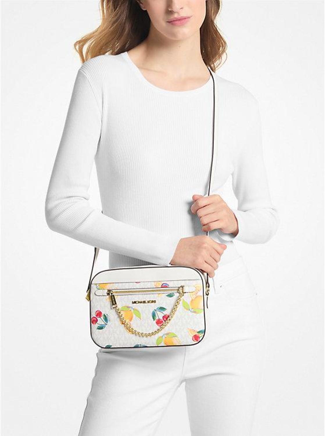 Jet Set Large Fruit Print Logo Crossbody Bag