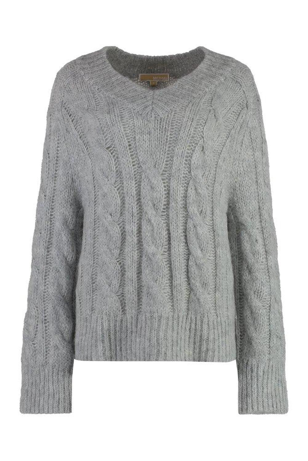 Michael Michael Kors V-Neck Cable Knit Sweater