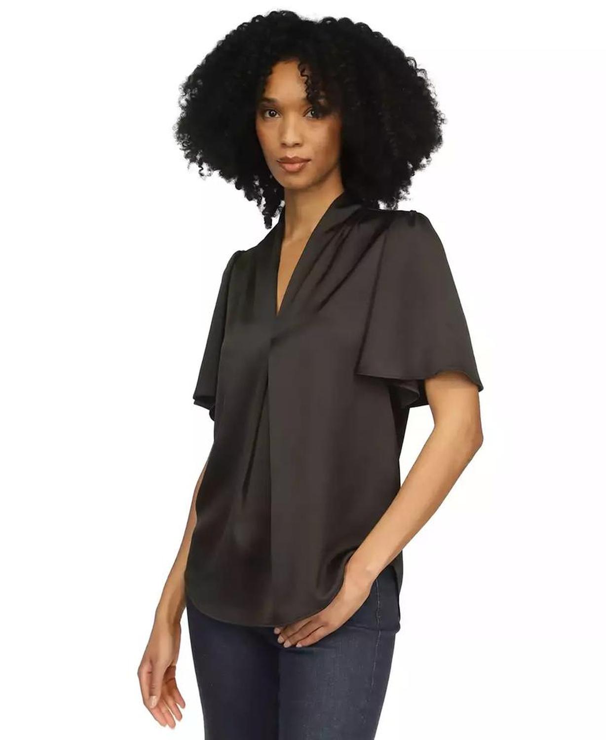 MICHAEL Women's Satin V-Neck Top