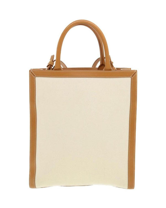 CELINE Small Vertical Cabas Tote Bag Canvas 2way White 192082BNZ.02NT 41168A