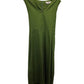 Max Mara V-neck Flared Midi Dress in Green Cotton