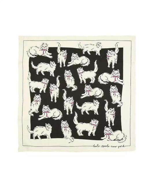 Women's Pretty Kitty Silk Square Scarf