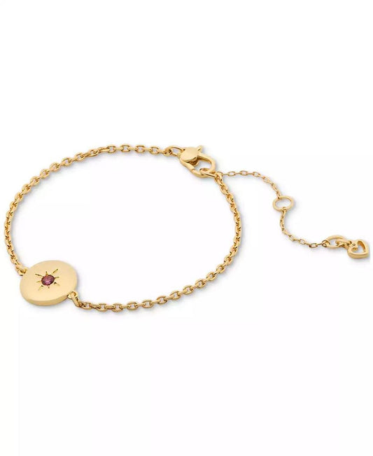 Gold-Tone Color Pavé Star Disc Link Bracelet