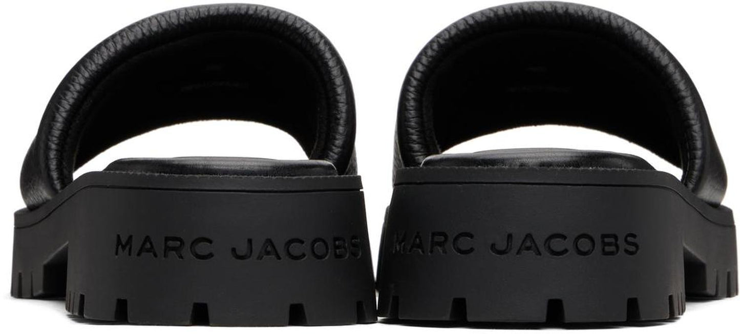 Black 'The Lug Sole Slide' Sandals