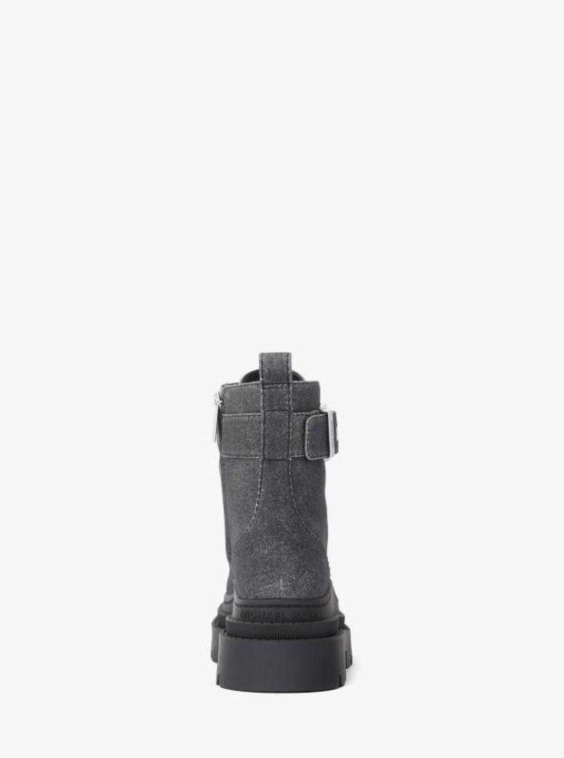 Colby Denim Print Leather Combat Boot