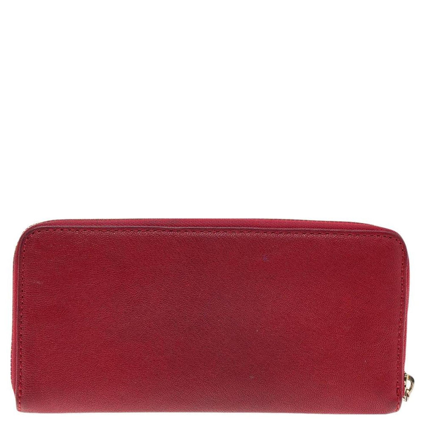 Michael Kors Red Leather Jet Set Zip Around Wallet..