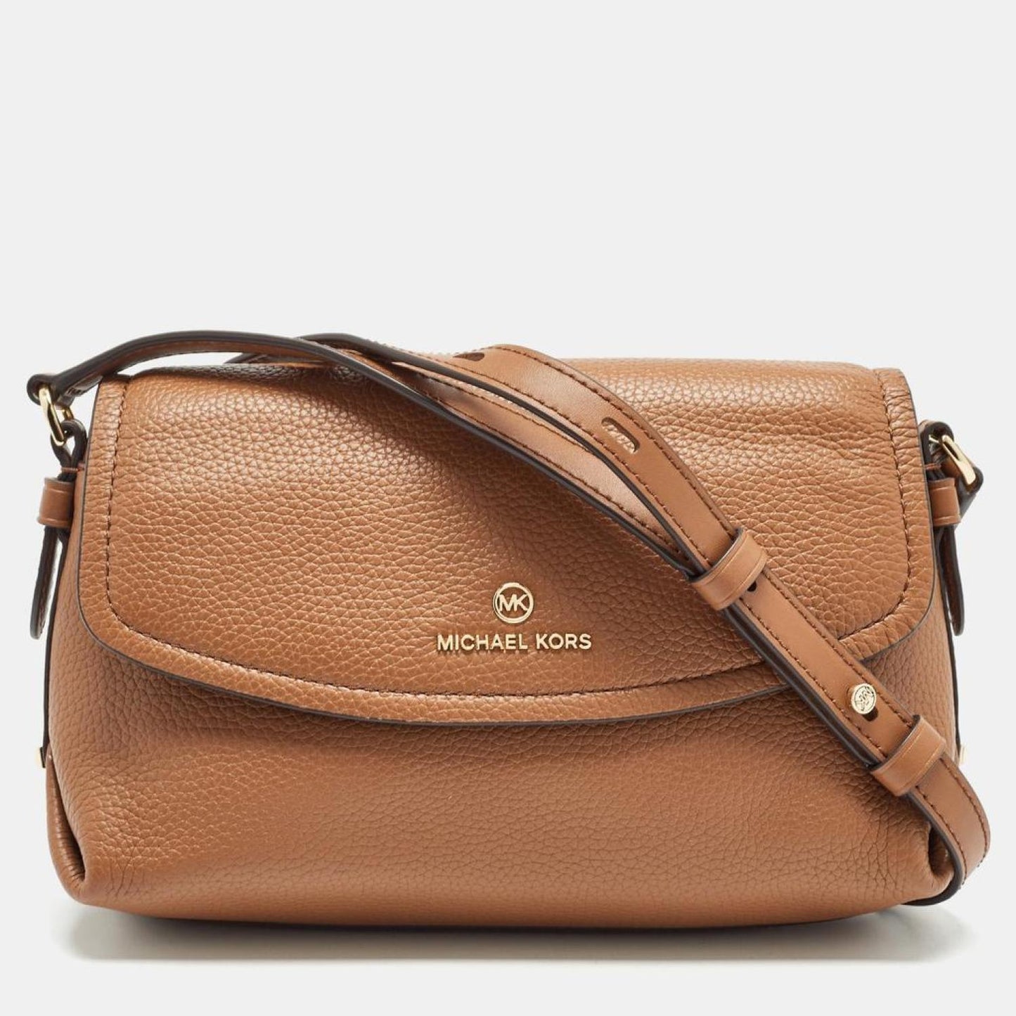 Michael Kors Brown Leather Brooklyn Flap Shoulder Bag