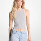 Ribbed Stretch Knit Cropped Tank Top