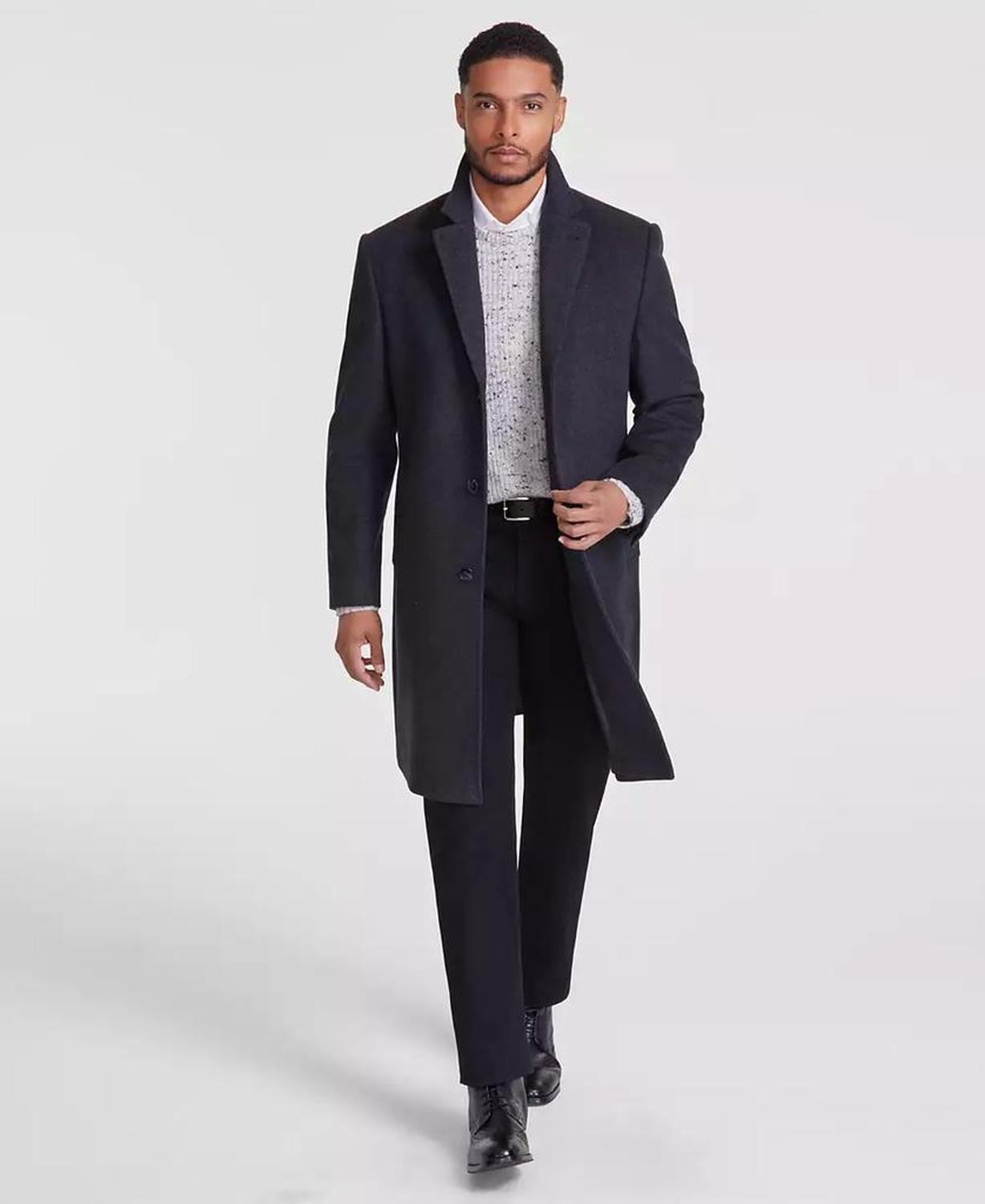 Men's Classic-Fit Wool Cashmere Solid Overcoat