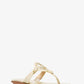 Aubrey Cutout Metallic Leather T-Strap Sandal