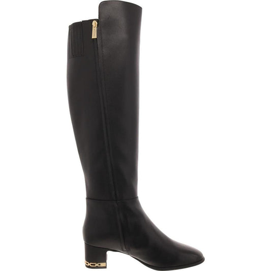 June Womens Zip Up Slip On Knee-High Boots