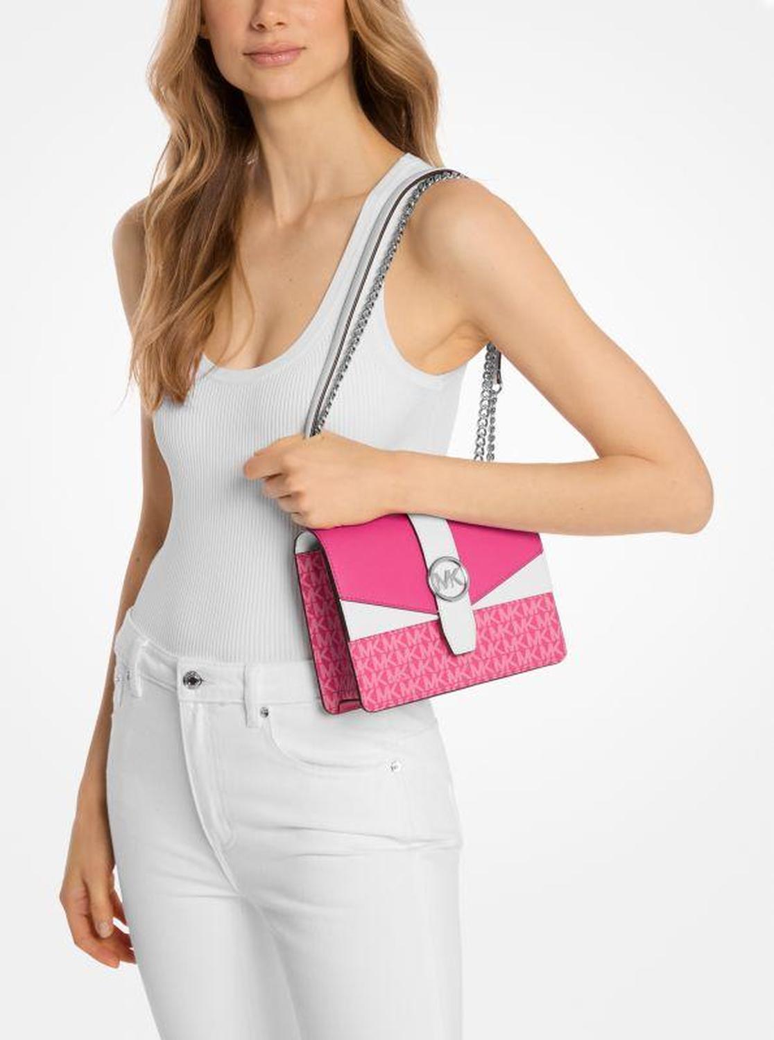 Greenwich Small Color-Block Signature Logo Crossbody Bag