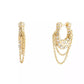 Faux Stone Signature Pavé C Chain Hoop Earrings