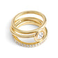 Faux Stone Halo Stackable Ring Set