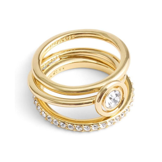 Faux Stone Halo Stackable Ring Set